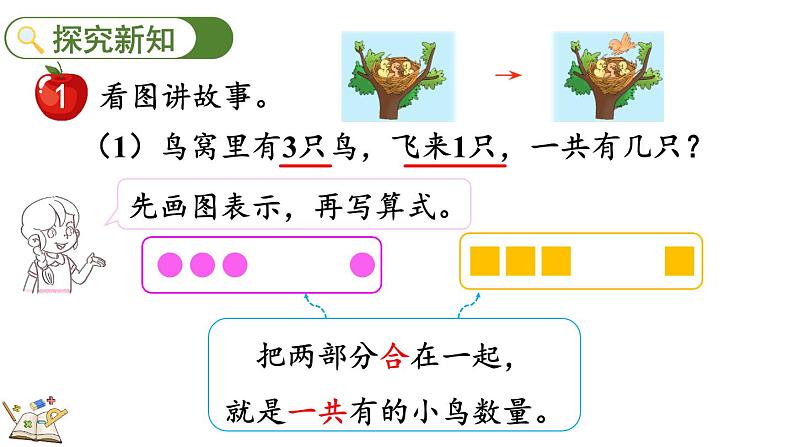 2024年冀教版新教材一年级数学上册1.2.1 加法与减法的初步认识课件03