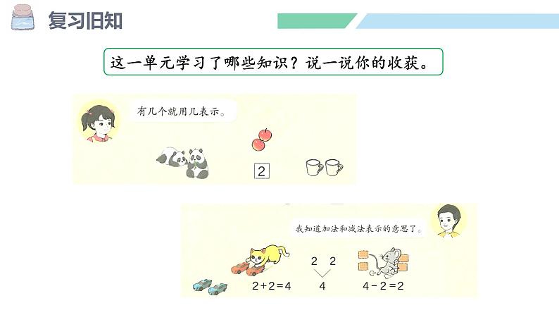 人教2024版数学一年级上册--第一单元 5以内数的认识和加、减法 整理和复习(课件)第3页