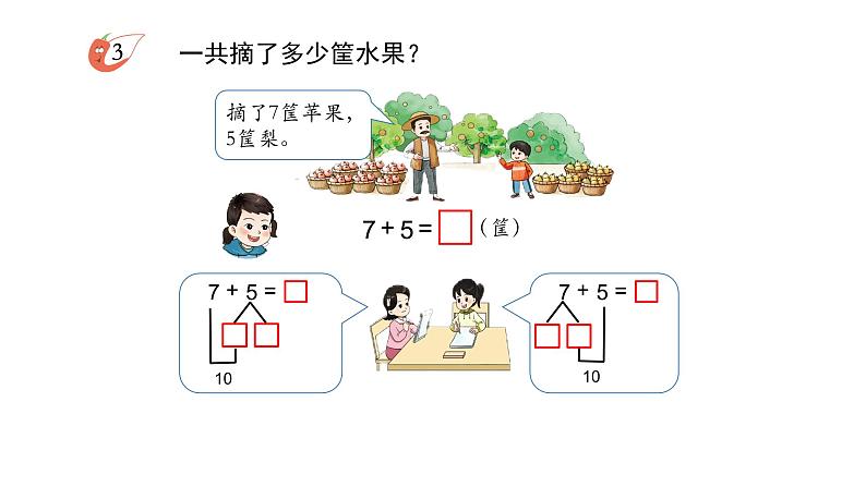 小学数学新西师版一年级上册第五单元20以内的进位加法《进位加法》第3课时教学课件(2024秋)02
