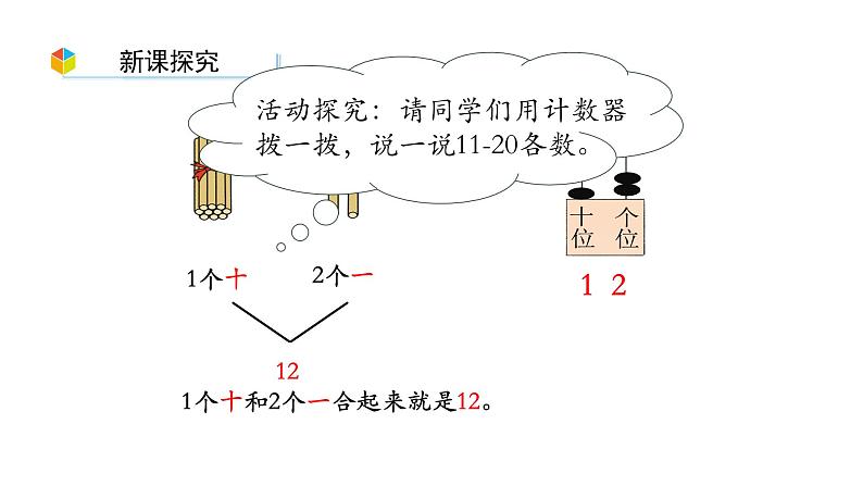 小学数学新西师版一年级上册第四单元10~20的认识《认识10~20》第3课时教学课件(2024秋)第5页