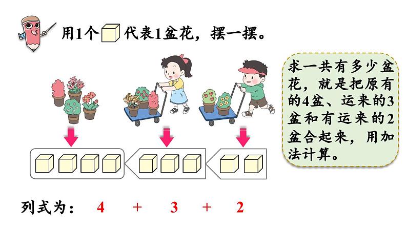 小学数学新苏教版一年级上册第二单元6~9的认识和加减法第4课时《连加、连减与加减混合》教学课件(2024秋)第8页