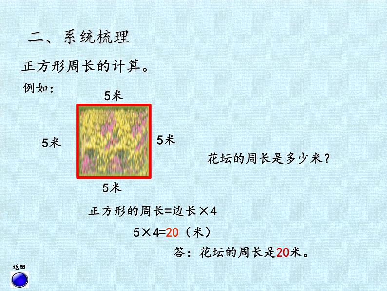 青岛版(六三制)数学三年级上册 八 美化校园——图形的周长 复习课件第6页