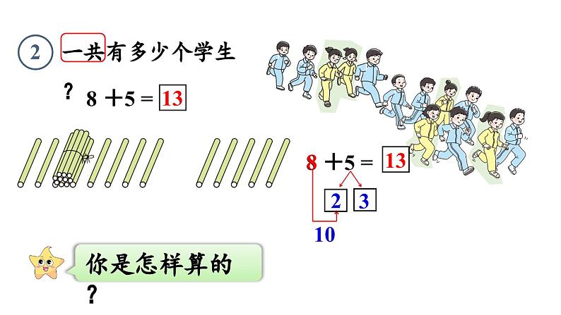 小学数学新人教版一年级上册第五单元20以内的进位加法第2课时《8、7、6加几》教学课件(2024秋)第8页