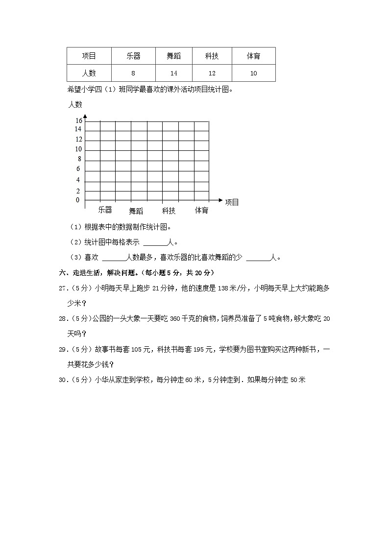 2021-2022学年广东省肇庆市鼎湖区四年级上学期期末数学真题及答案03