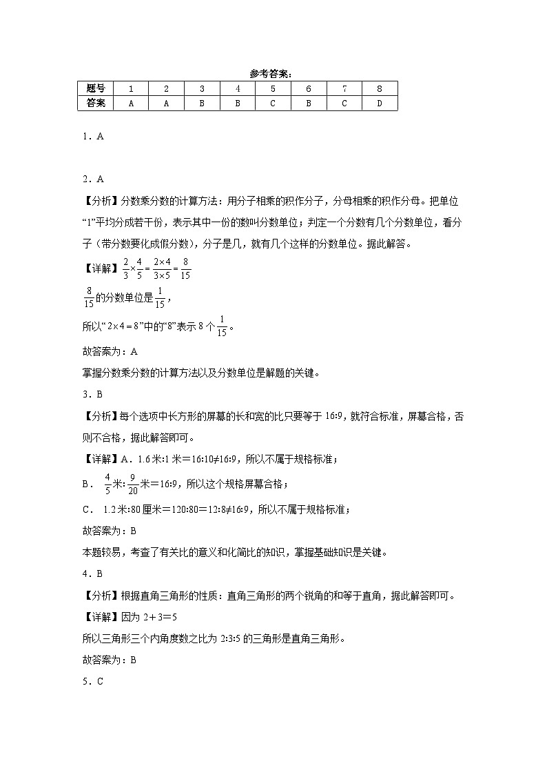 期中检测(第1~4单元)(试题)-2024-2025学年六年级上册数学人教版第3页