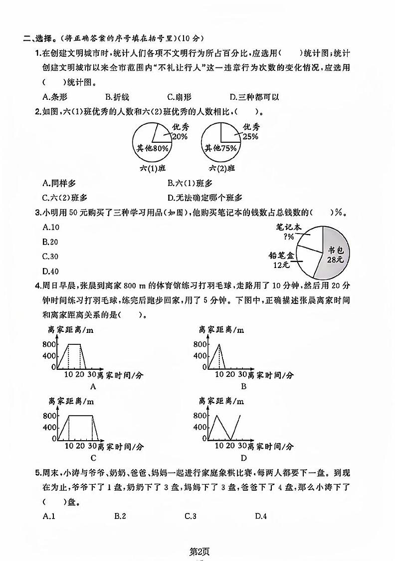 山东省菏泽市鄄城县多校2023-2024学年六年级上学期月考数学测试卷第2页