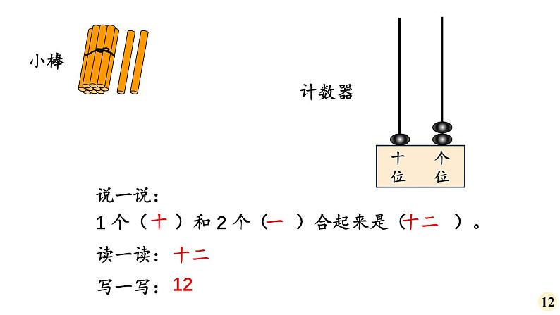 小学数学新西师版一年级上册第四单元第一课认识10~20第三课时《认识11~20》教学课件2(2024秋)03