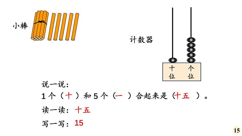 小学数学新西师版一年级上册第四单元第一课认识10~20第三课时《认识11~20》教学课件2(2024秋)06