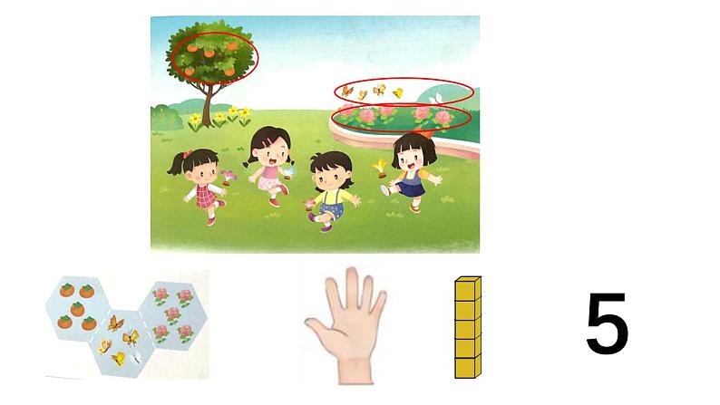 小学数学新苏教版一年级上册第一单元0~5的认识和加减法第二课时《认识4、5》教学课件(2024秋)第5页