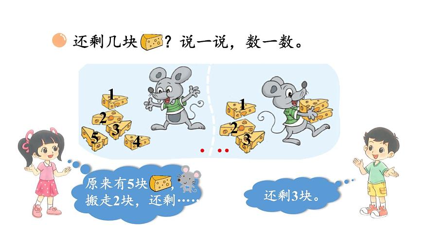 小學(xué)數(shù)學(xué)新北師大版一年級上冊第二單元第三課時《還剩下多少（1）》教學(xué)課件3（2024秋）第5頁