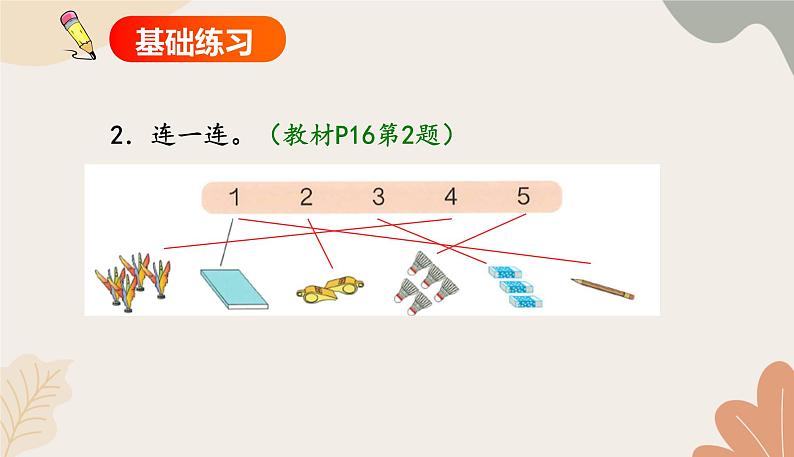 人教版(2024秋)数学一年级上册 第一单元 5以内数的认识和加、减法课时一 1~5的认识练习课课件第6页
