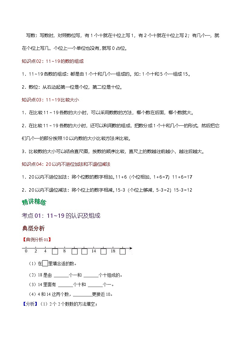 (苏教版•2024秋)小学数学1上 第五单元 认识11_19(知识清单)02