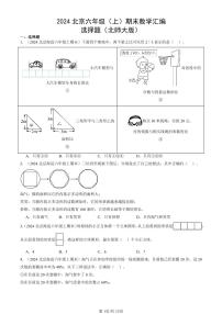 2024北京六年级（上）期末真题数学汇编：选择题（北师大版）