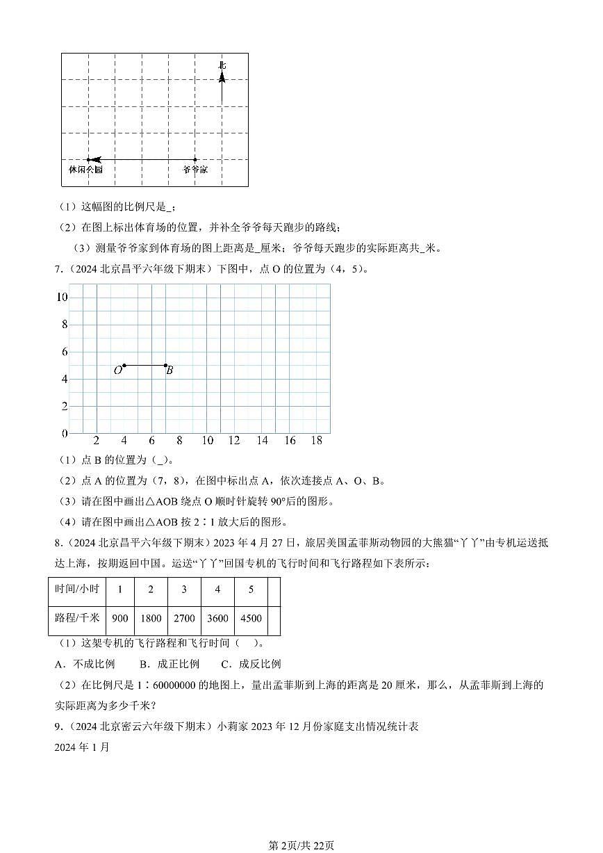 2024北京六年級（下）期末真題數(shù)學(xué)匯編：解答題（人教版）2第2頁
