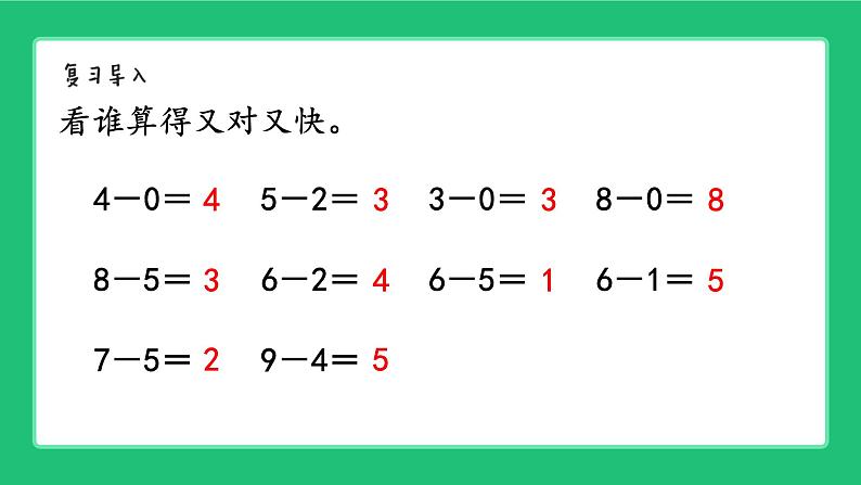 北师大版(2024)一年级数学上册《复习第四单元10以内数的减法》精品课件第2页