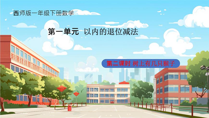 西師一下數(shù)學1.2《 樹上有幾只猴子》課件pptx第1頁