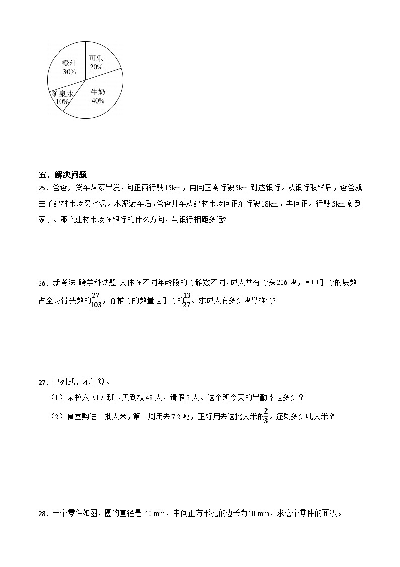 期末复习测试题(试题)2024-2025学年六年级上册数学人教版第3页