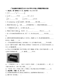 广东省潮州市潮安区2023-2024学年六年级上学期数学期末试卷
