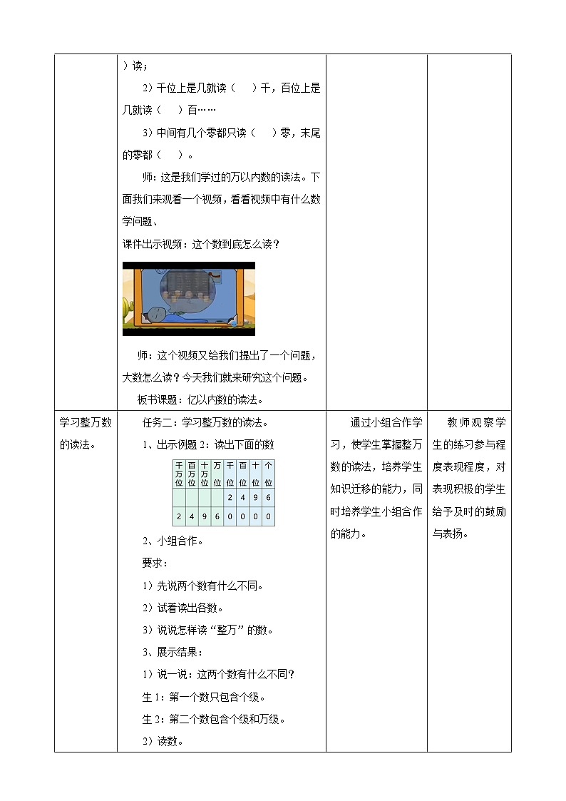 1.2亿以内数的读法教学设计第2页