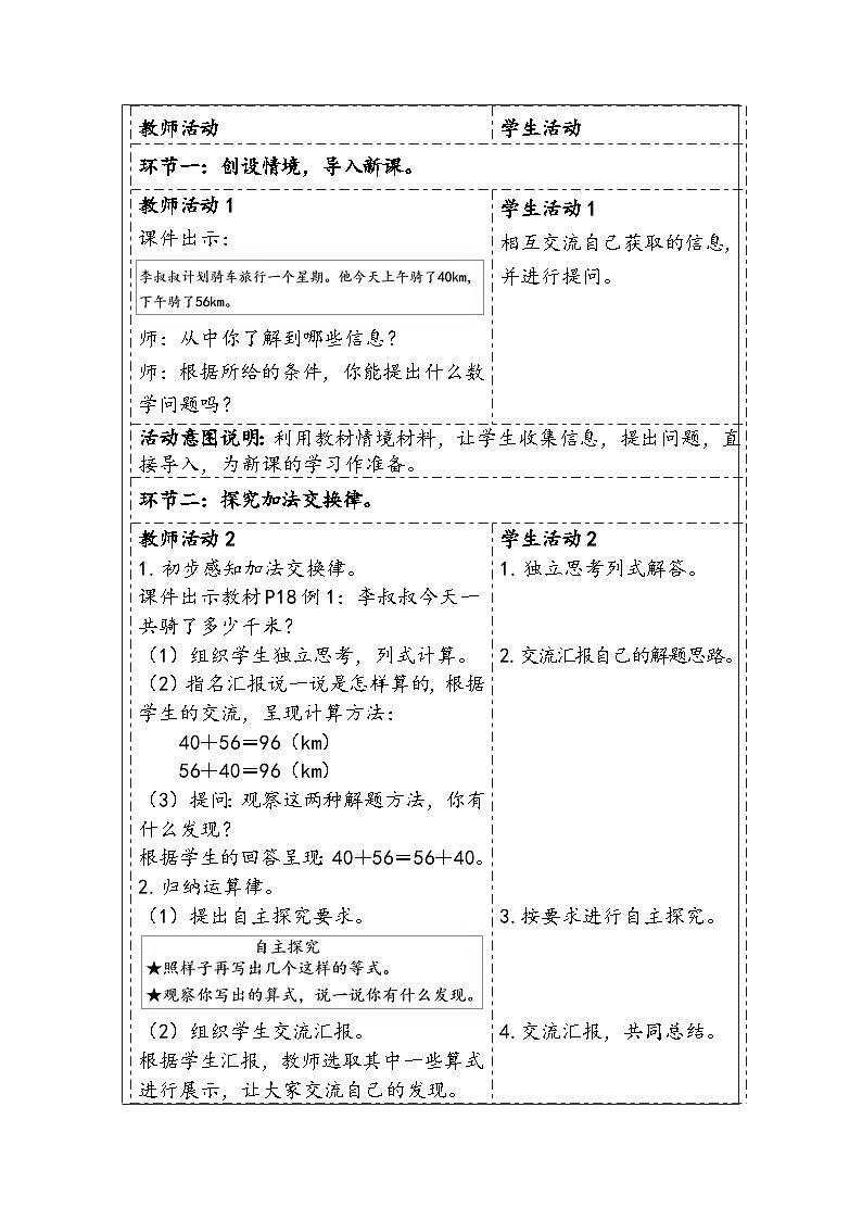 【核心素养】人教版数学四下3.1《加法运算律》教案第3页