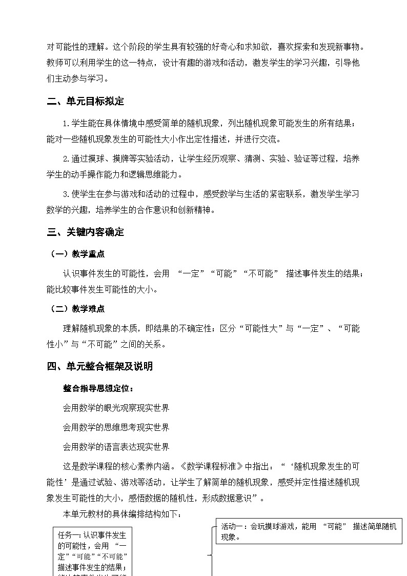 苏教版四上6《可能性》单元整体设计第2页