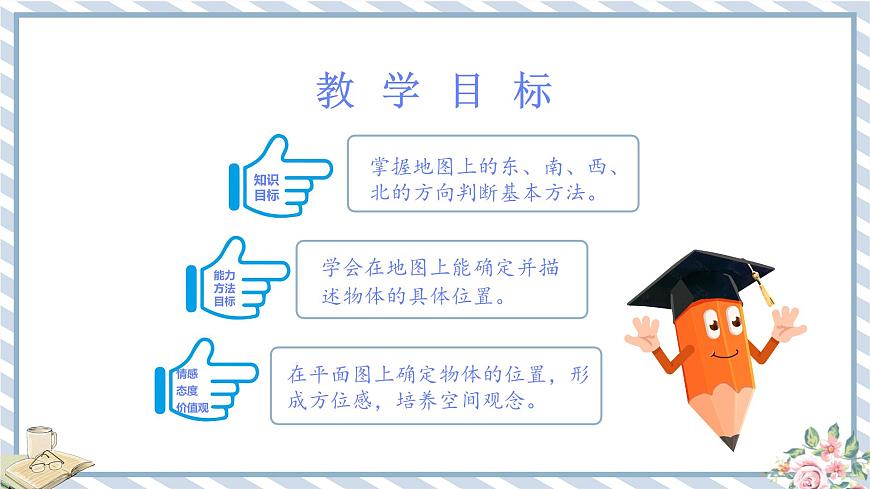 人教版小學(xué)數(shù)學(xué)三年級下冊第一單元位置與方向（一）《地圖上的方向》課件第4頁