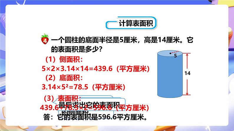 冀教版数学六年级下册4.2《 圆柱的表面积》(课件)第6页