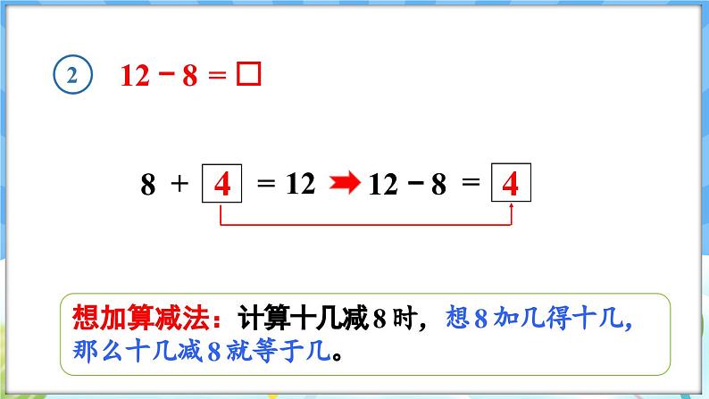 人教版(2024)数学一年级下册---2.2 十几减8(课件)第8页