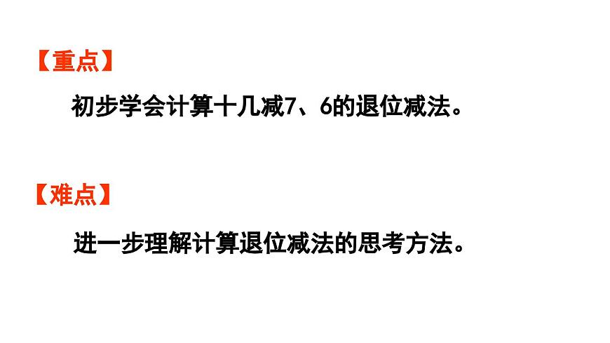 人教版（2024）數(shù)學(xué)一年級下冊---2.3 十幾減7、6（課件）第3頁