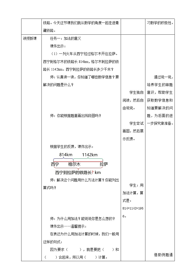 人教版四下1.1《加、减法的意义和各部分之间的关系》(教案)第2页