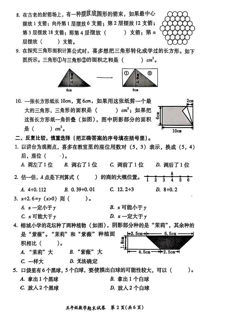 福建省福州市仓山区2024-2025学年五年级上学期期末数学试题第2页