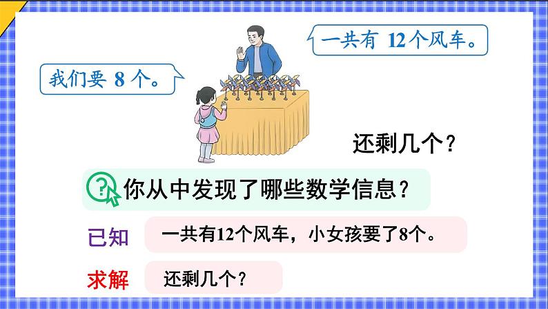 二 20以内的退位减法 第3课时 十几减8课件2024-2025人教版一年级数学下册第5页