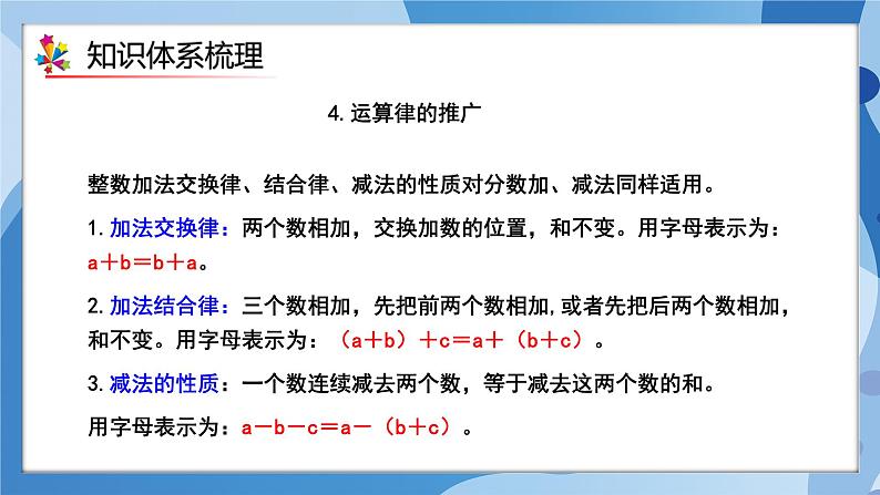 人教版小学数学五年级下册第六单元《分数的加法和减法》单元复习课件第7页