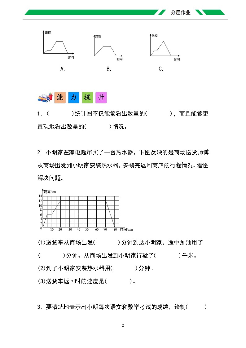 人教版小学数学五年级下册第七单元第一课时《单式折线统计图》分层作业第2页