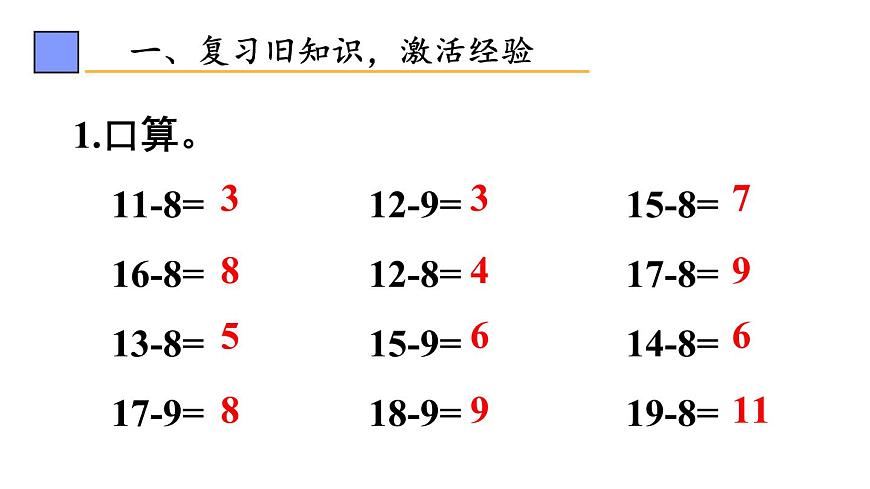 小學(xué)數(shù)學(xué)新人教版一年級(jí)下冊(cè)第二單元第四課時(shí) 十幾減7、6教學(xué)課件2025春第2頁