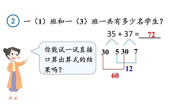 小学数学新人教版一年级下册第五单元笔算加法第二课时 笔算加法(2)教学课件2025春第5页