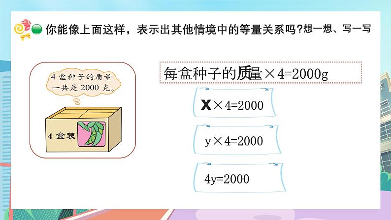 【核心素养】北师大版小学数学四年级下册 第五单元《方程》课件第7页