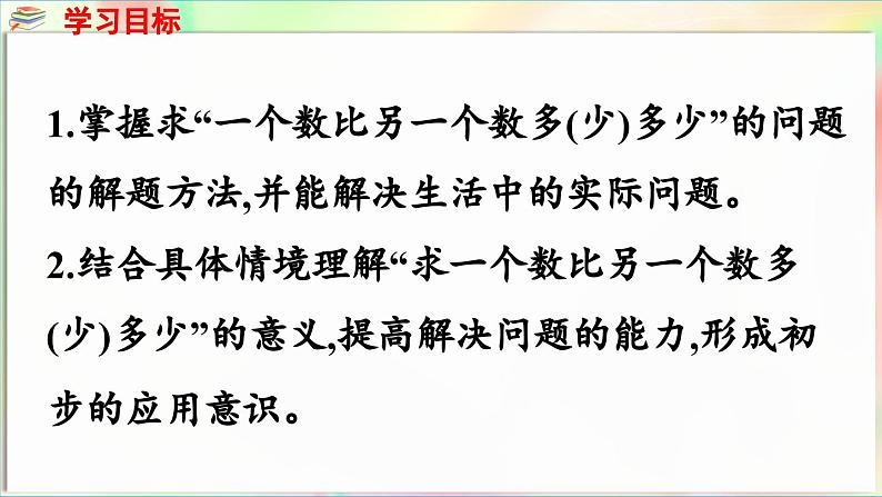第4单元 护绿行动——100以内的加减法(一)信息窗4 求“一个数比另一个数多(少)多少”的问题(课件)-2024-2025学年青岛版(2024)一年级数学下册第2页