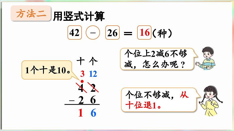 第5单元 海趣——100以内的加减法(二) 信息窗4 两位数减两位数(退位)(课件)-2024-2025学年青岛版(2024)一年级数学下册第8页