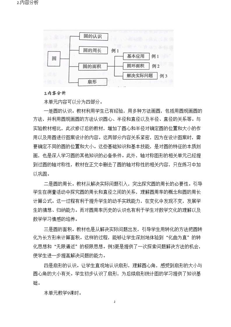 人教版六年级上册第五单元《圆》小学数学省级作业设计(4)第2页
