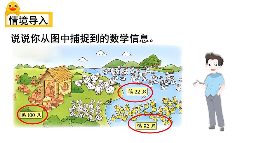 小學(xué)數(shù)學(xué)新北師大版一年級下冊第四單元第五課時 小小養(yǎng)殖場教學(xué)課件2025春第2頁