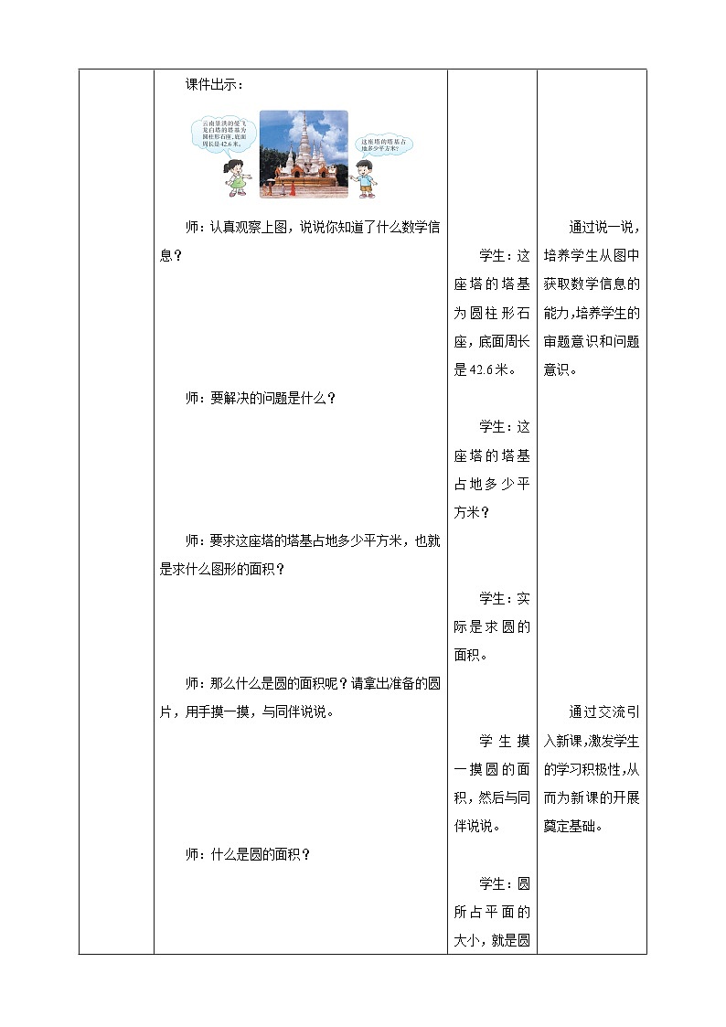 《2.6 圆的面积(一)》教学设计第2页