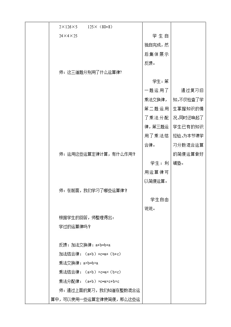 《6.2 分数混合运算的简便运算》教学设计第2页