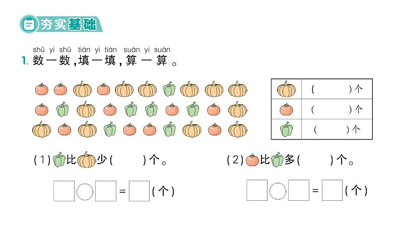小学数学新北师大版一年级下册第三单元第六课时 跳伞表演(2)作业课件(2025春)第2页