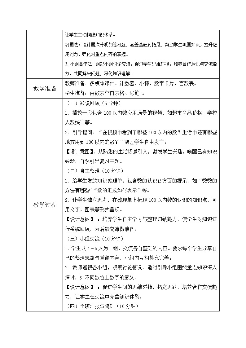 北师大版一年级下册 数学第四单元7《100以内数的认识-整理与复习》第2页