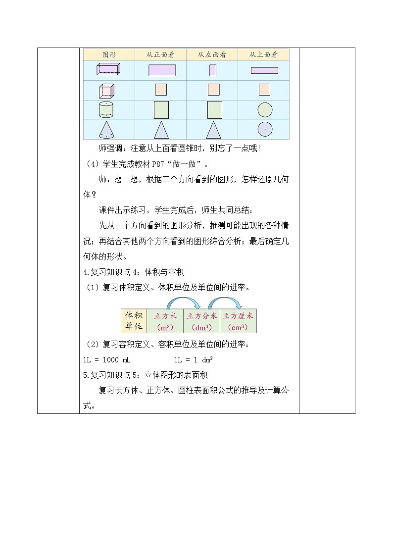 【备课无忧】人教版六年级下册-6.10 立体图形(教学设计含反思)第3页
