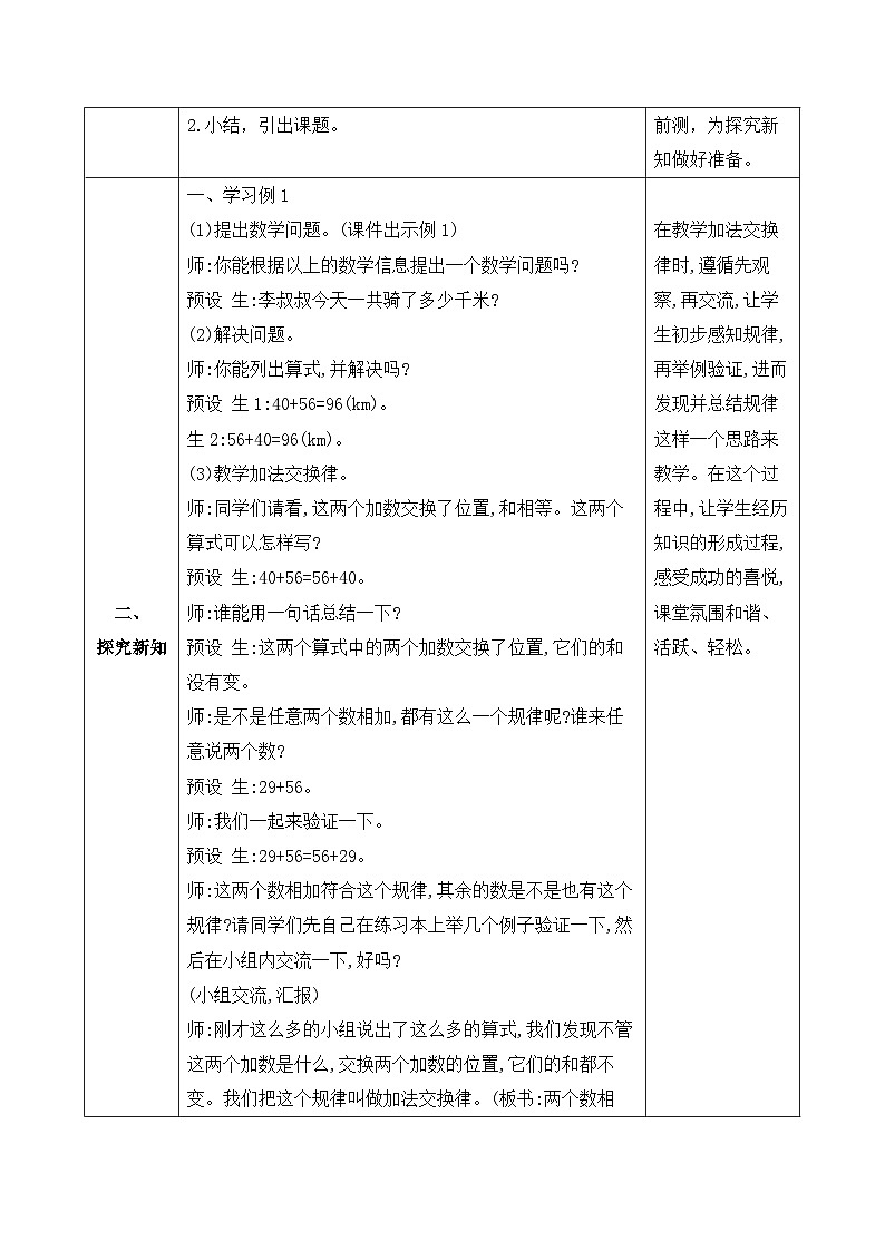 【备课无忧】人教版四下-3.1 加法运算定律(教学设计含反思)第2页