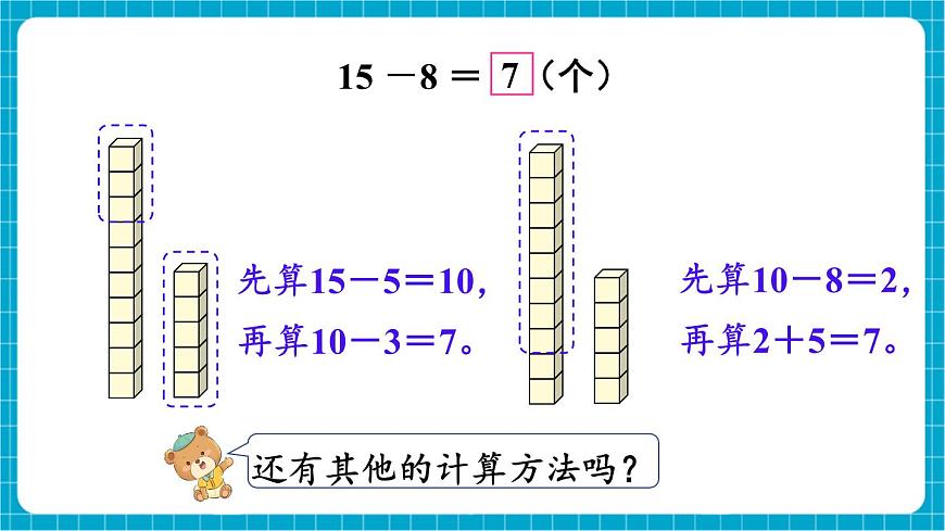 【新教材】蘇教版數(shù)學(xué)一年級下冊1.4 十幾減8、7（教學(xué)課件）第5頁