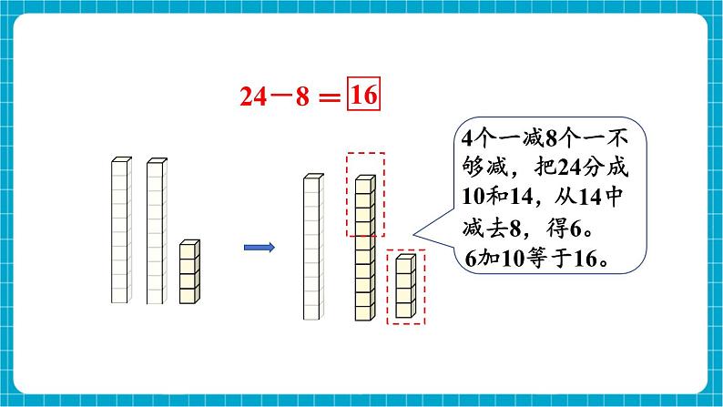 【新教材】苏教版数学一年级下册5.4 两位数减一位数 (退位) 教学课件第6页
