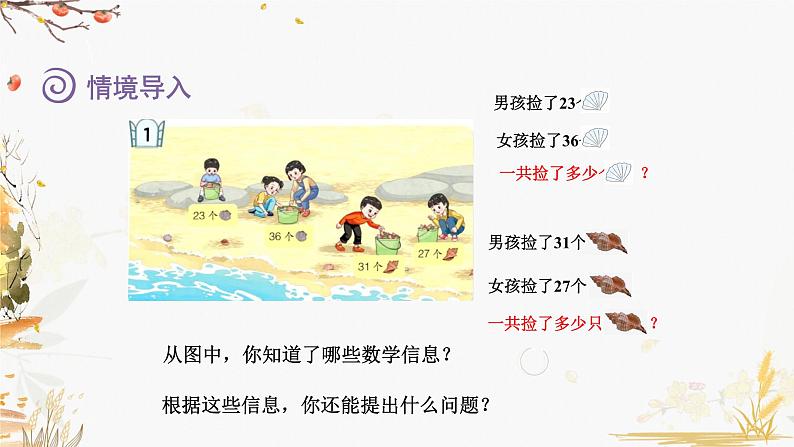 青岛版2024数学一年级下册 第5单元 5.1两位数加两位数(不进位)的笔算 PPT课件第2页